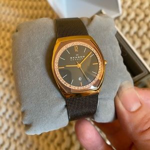 Skagen rose gold and silver women’s watch
